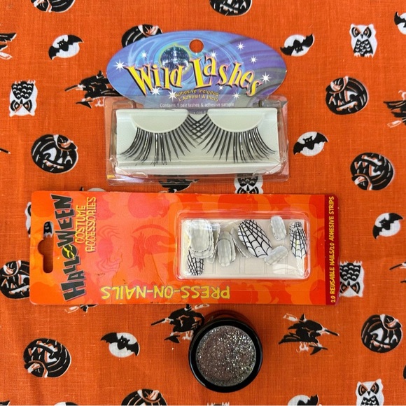 Halloween Make Up Bundle Eyelashes Nails Glitter NIP - Picture 5 of 10